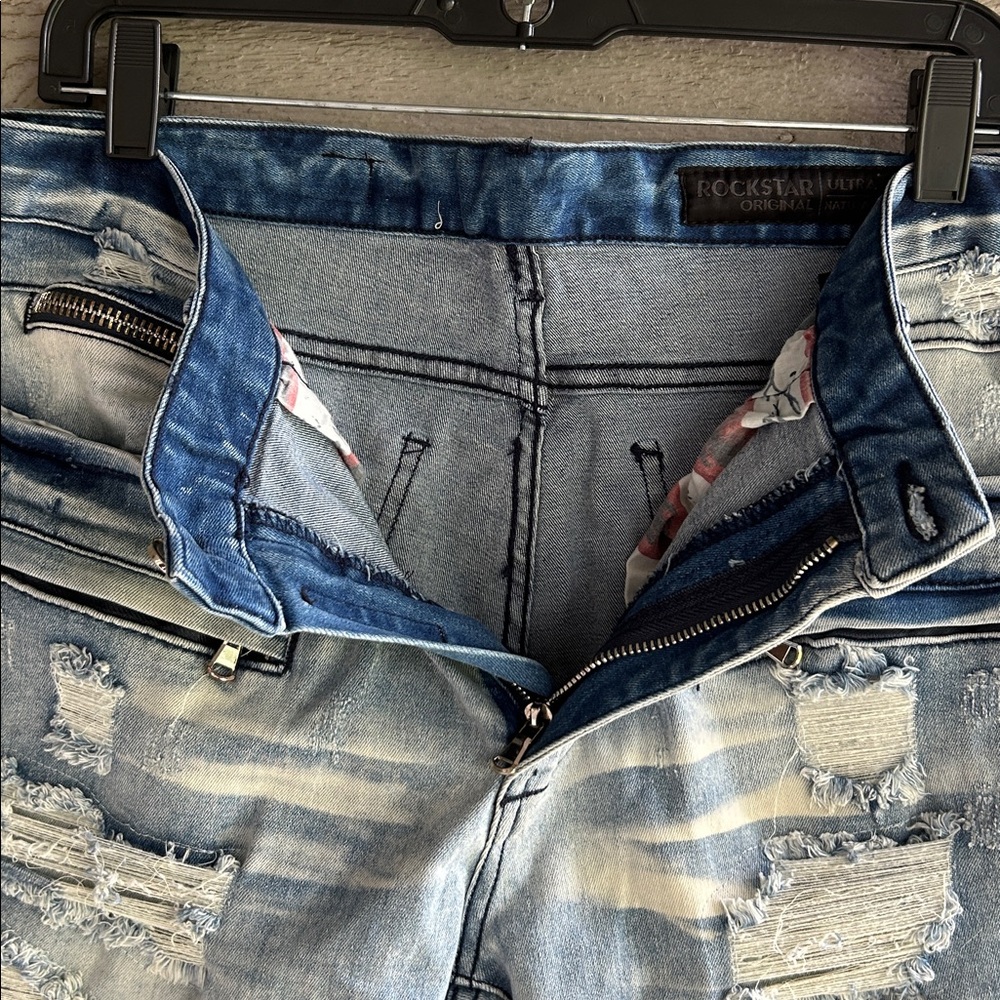 Rockstar, original Distressed Light Blue Jeans - Picture 5 of 6